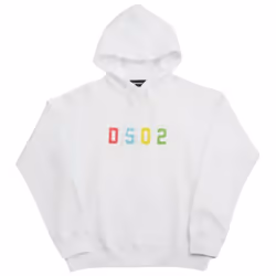 Dsquared2 Multicoloured DSQ2 Logo White Hoodie - M