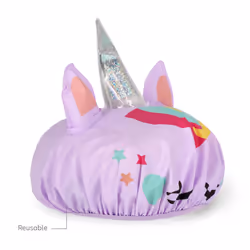 - The Shower Must Go On Shower Cap, Reusable Waterproof, Elastic Edge, One Size, EVA Material, Unicorn Theme