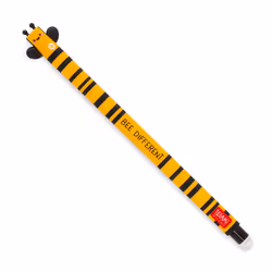 Legami Erasable Gel Pen, Bee, Capped gel pen, Black, Black, Yellow, Plastic, Round, 8 mm