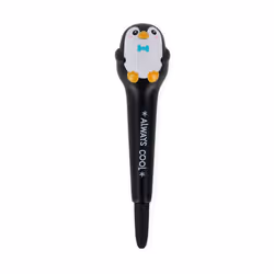Legami Squishy Gel Pen - Squeezies, Penguin, Capped gel pen, Black, Pink, Plastic, Round, 0.5 mm