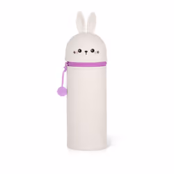 Legami 2 in 1 Soft Silicone Pencil Case - Kawaii, Bunny, Soft pencil case, Silicone, White, Image, Zipper, Child