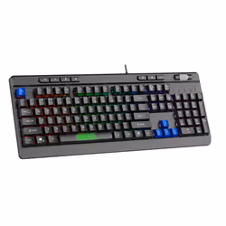 Sparco SPMEMKEYBOARD, Wired, USB, Membrane, QWERTY, RGB LED, Black