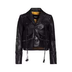 DSQUARED2 Womens Biker Leather Jacket - EU 38