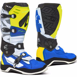 Forma Pilot Motocross Boots, white-blue-yellow, Size 45 for Men