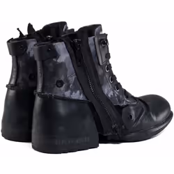 Replay Clutch Black Camo Mens Leather Side Zip Mid Ankle Army Boots - 7 UK 41 EU 8 US