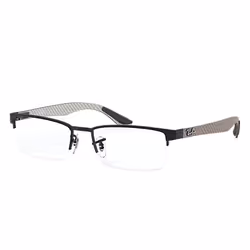 Ray-Ban RB8412, Adult, Unisex, Rectangular, Grey, Silver, Black, Non-polarized lens, Carbon fibre