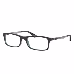 Ray-Ban RB7017, Adult, Unisex, Rectangular, Black, Green, Non-polarized lens, Acetate