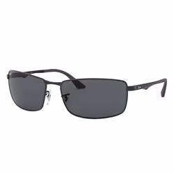 Ray-Ban RB3498, Adult, Unisex, Rectangular, Black, Polarized lens, Metal