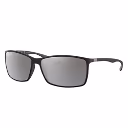 Ray-Ban RB4179, Adult, Unisex, Rectangular, Black, Polarized lens, Silver