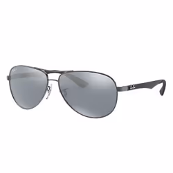 Ray-Ban RB8313, Adult, Unisex, Aviator, Polarized lens, Carbon fibre, Silver