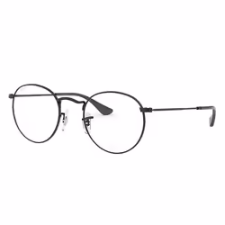 Ray-Ban ROUND METAL OPTICS, Adult, Unisex, Round, Black, Non-polarized lens, Metal