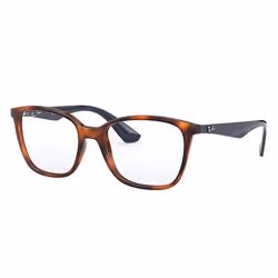 Ray-Ban RB7066, Adult, Unisex, Square, Tortoise, Blue, Non-polarized lens, Nylon