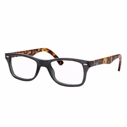 Ray-Ban RB5228, Adult, Unisex, Rectangular, Tortoise, Grey, Non-polarized lens, Acetate