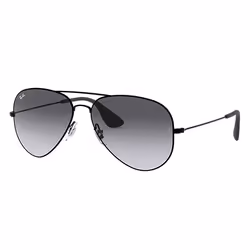 Ray-Ban RB3558, Adult, Unisex, Aviator, Black, Non-polarized lens, Metal