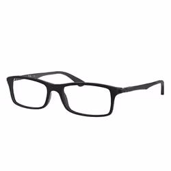 Ray-Ban RB7017, Adult, Unisex, Rectangular, Black, Non-polarized lens, Acetate