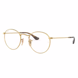 Ray-Ban ROUND METAL OPTICS, Adult, Unisex, Round, Gold, Non-polarized lens, Metal