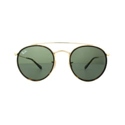 Ray-Ban Sunglasses Round Double Bridge 3647N 001 Gold Green