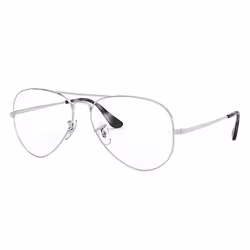 Ray-Ban Aviator Optics, Adult, Unisex, Aviator, Silver, Non-polarized lens, Metal
