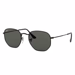Ray-Ban HEXAGONAL FLAT LENSES, Adult, Unisex, Hexagonal, Black, Polarized lens, Metal