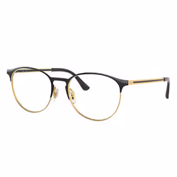 Ray-Ban RB6375, Adult, Unisex, Round, Gold, Black, Non-polarized lens, Metal
