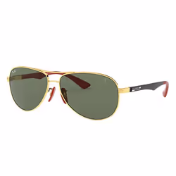 Ray-Ban RB8313M SCUDERIA FERRARI COLLECTION, Adult, Unisex, Aviator, Gold, Red, Black, Non-polarized lens, Carbon fibre