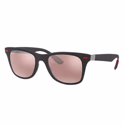 Ray-Ban RB4195M SCUDERIA FERRARI COLLECTION, Adult, Unisex, Square, Black, Polarized lens, Silver
