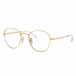 Ray-Ban ROUND METAL OPTICS II, Adult, Unisex, Round, Gold, Non-polarized lens, Metal