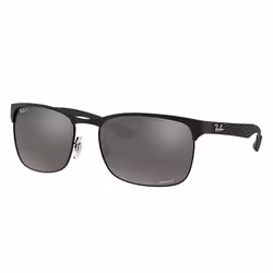 Ray-Ban RB8319 CHROMANCE, Adult, Unisex, Rectangular, Black, Polarized lens, Metal