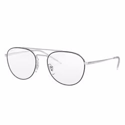 Ray-Ban RB6414, Adult, Unisex, Square, Silver, Black, Non-polarized lens, Metal