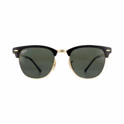 Ray-Ban Sunglasses Clubmaster Metal RB3716 187 Gold Top On Black Green