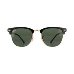 Ray-Ban Sunglasses Clubmaster Metal RB3716 187 Gold Top On Black Green