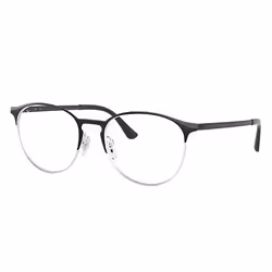 Ray-Ban RB6375, Adult, Unisex, Round, Silver, Black, Non-polarized lens, Metal