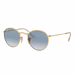 Ray-Ban ROUND FLAT LENSES, Adult, Unisex, Round, Gold, Non-polarized lens, Metal