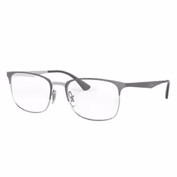 Ray-Ban RB6421, Adult, Unisex, Rectangular, Grey, Silver, Non-polarized lens, Metal