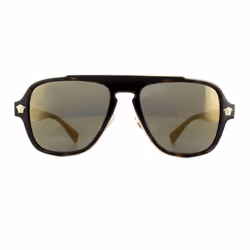 Versace Sunglasses VE2199 12524T Dark Havana Dark Grey Mirror Gold