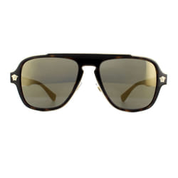 Versace Sunglasses VE2199 12524T Dark Havana Dark Grey Mirror Gold