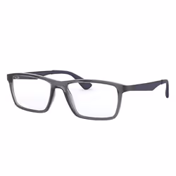 Ray-Ban RB7056, Adult, Unisex, Square, Grey, Blue, Black, Non-polarized lens, M/L
