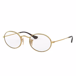 Ray-Ban OVAL OPTICS, Adult, Unisex, Oval, Gold, Non-polarized lens, Metal