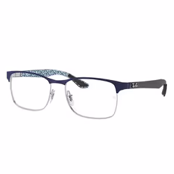 Ray-Ban RB8416, Adult, Unisex, Square, Silver, Blue, Black, Non-polarized lens, Metal