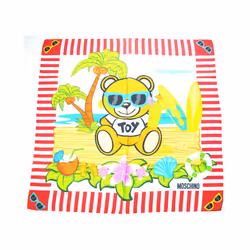 Moschino Toy Bear Island Silk Scarf - Red