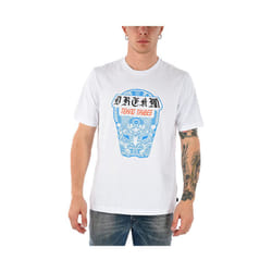 DIESEL T JUST WN Mens T-Shirt Short Sleeves Crew Neck Printed Casual White Tees - L
