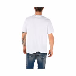DIESEL T JUST WN Mens T-Shirt Short Sleeves Crew Neck Printed Casual White Tees - L