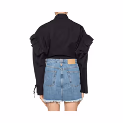 DIESEL C BUL 0BAST Womens Oversize Shirt Embroidered Ladies Long Cotton Black - S