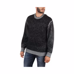 DIESEL K CONF Mens Sweatshirts Regular Crew Neck Pullover Casual Black Jumpers - S