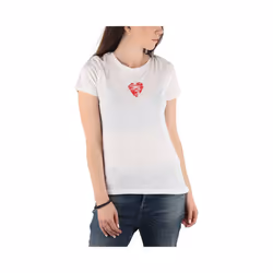 DIESEL T SILY C Womens T Shirt Crew Neck - White, S