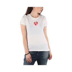 DIESEL T SILY C Womens T Shirt Crew Neck - White, S