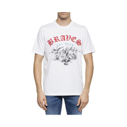 DIESEL T JUST XI Mens Printed T Shirts Crew Neck Short Sleeve Summer White Tee - XL