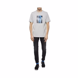 DIESEL T JUST XV Mens T Shirt Short Sleeve Crew Neck Tees Casual Grey Summer Top - M