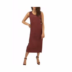 DIESEL D SPLIT Womens Dress Round Neck Long Dress Sleeveless - XS