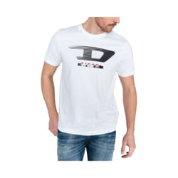 DIESEL T JUST Y4 Mens T Shirt Crew Neck Summer White Tee - M